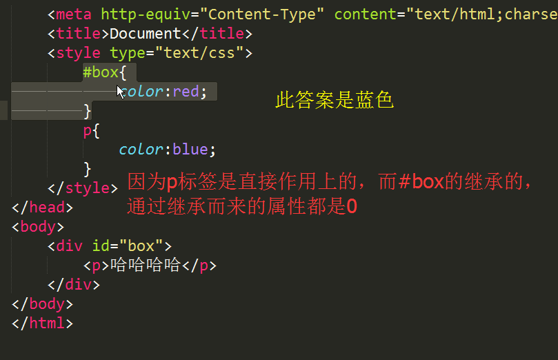 如果是继承样式那么权重是0
