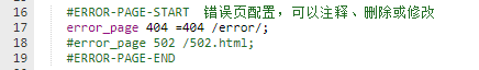 404页面在nginx的配置图
